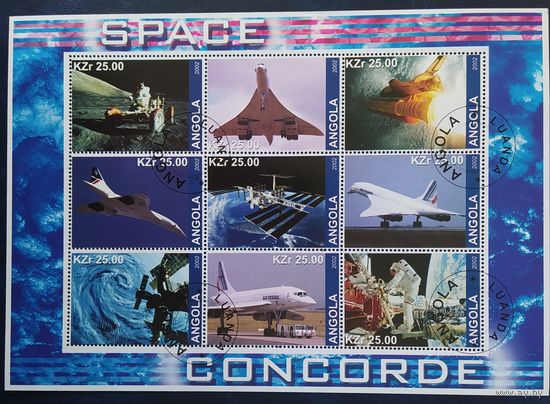 Ангола 2002 Исследование космоса Мл + 2 блока.