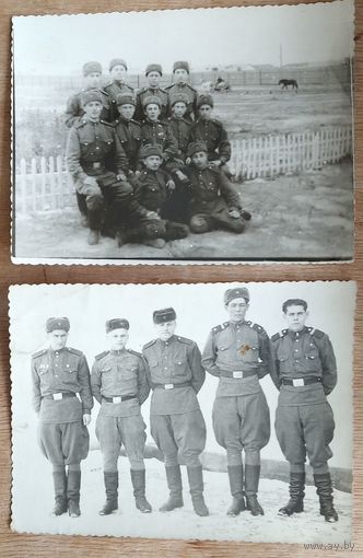 Два групповых фото солдат и сержантов СА 1950-х. 9х12 см. Цена за оба.