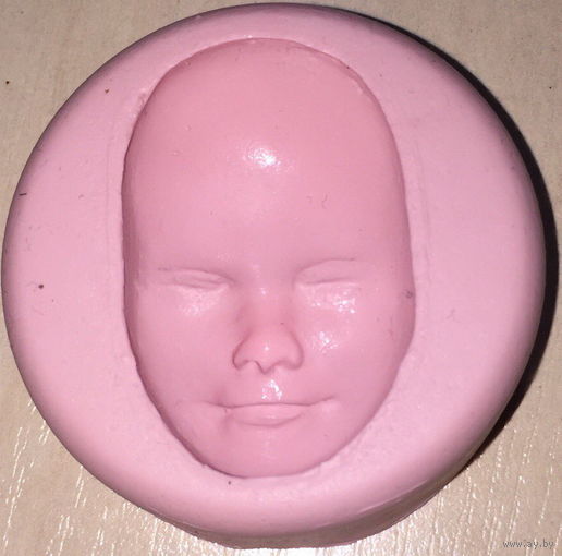 Лицо голова куклы. Силиконовая форма, молд. Для отливки свечей, торта, мыла, гипса, льда
