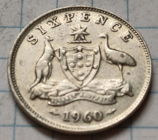 Австралия 6 пенсов, 1960       ( 2-5-5 )