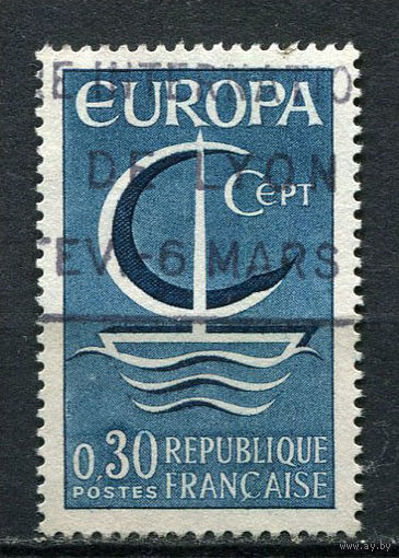 Франция - 1966 - Европа (C.E.P.T.) - Корабль 0,30Fr - [Mi.1556] - 1 марка. Гашеная.  (Лот 21CD)