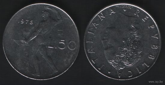 Италия _km95.1 50 лир 1975 год (f2