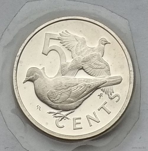 Британские Виргинские острова 5 центов 1974 г. В запайке