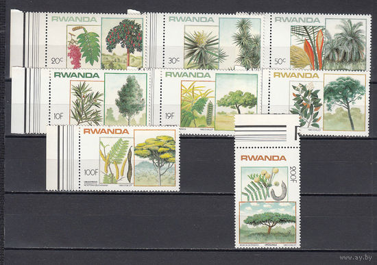 Флора. Растения. Руанда. 1984. 8 марок. Michel N 1251-1258 (13,0 е)