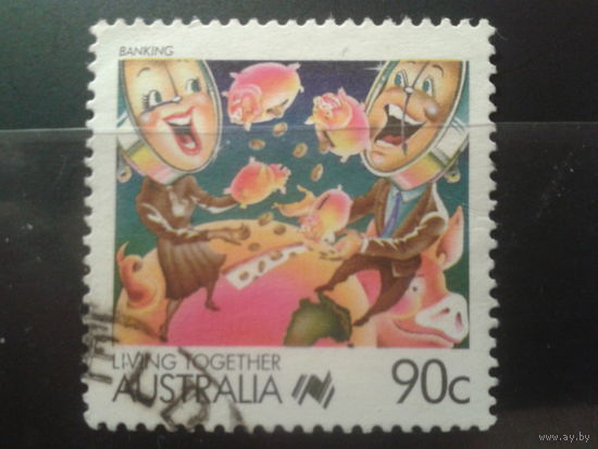 Австралия 1988 Банки, комикс 90 центов