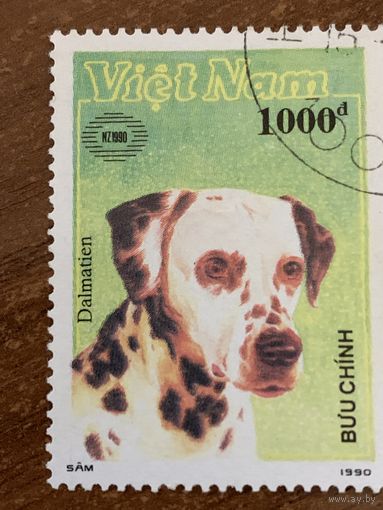 Вьетнам 1990. Породы собак. Далматинец. Марка из серии