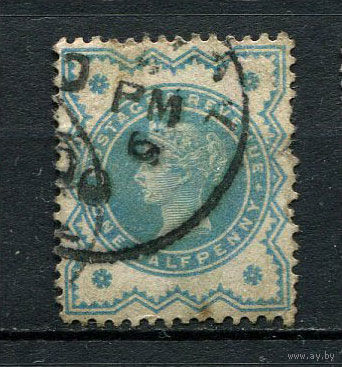 Великобритания - 1900 - Королева Виктория 1/2P - [Mi.100] - 1 марка. Гашеная.  (Лот 75BS)