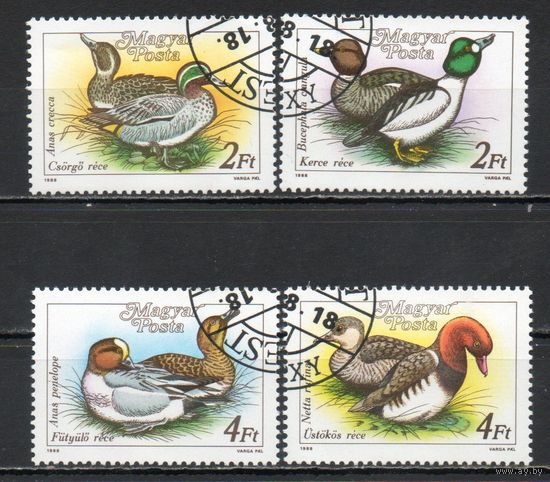 Дикие утки Венгрия 1988 год 4 марки