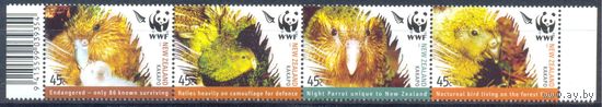 Новая Зеландия 2005 WWF. Фауна. Птицы, 4 марки