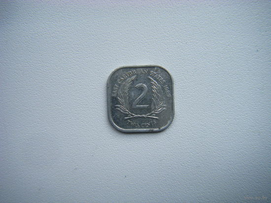 Восточные Карибы 2 цента 1989г.