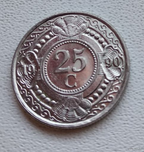 Нидерландские Антильские острова 25 центов, 1990 6-11-3