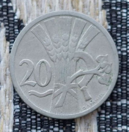 Чехословакия 20 грош 1924 года. Серп и сноп Пшеницы!