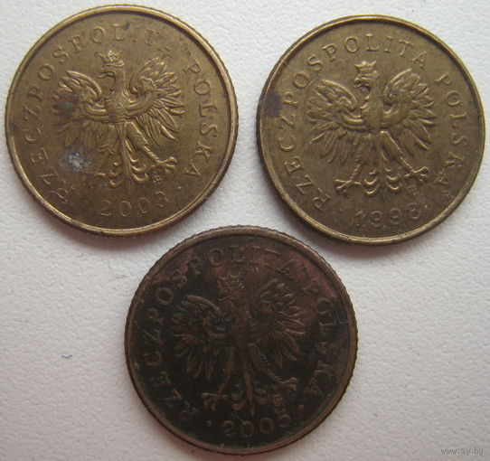 Польша 1 грош 1998, 2003, 2005 гг. Цена за 1 шт.