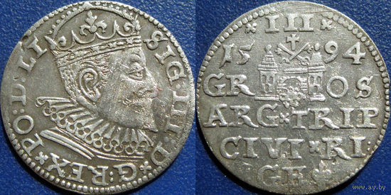 3 Гроша 1594 года, Рига.