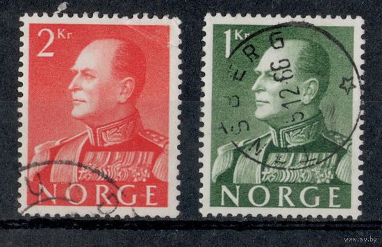 Норвегия 1959 г. Король Олаф V. Стандарт.  2 марки. Mi:NO 428x Mi:NO 430x
