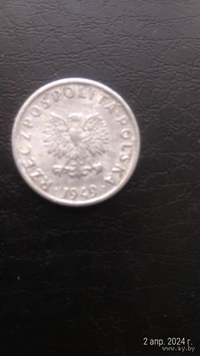 Польша 5 грошей 1949 алюминий большего диаметра нечастая