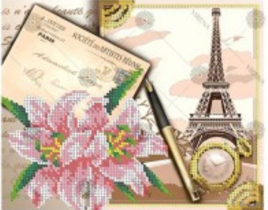 Вышивка открытка Франция