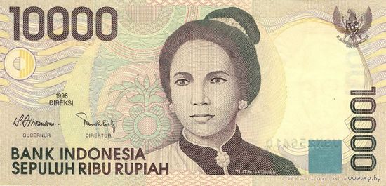 Индонезия 10000 рупий образца 1998(2004) года UNC p137g