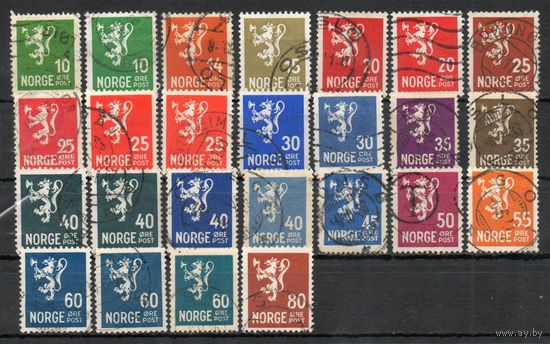 Стандартный выпуск Норвегия с 1922 года подборка из 26 марок