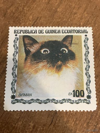 Экваториальная Гвинея 1972. Кошки. Бирманская. Марка из серии