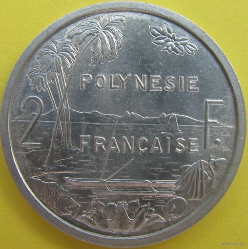 1к Французкая Полинезия 2 франка 1965 ТОРГ уместен  В ХОЛДЕРЕ распродажа коллекции