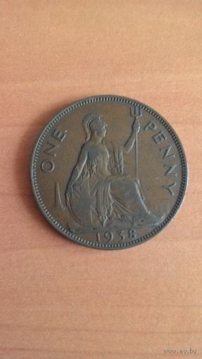 Великобритания, 1 пенни 1938 года.