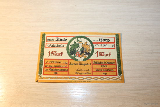 1 марка, одна марка, 1922 года, Германия.