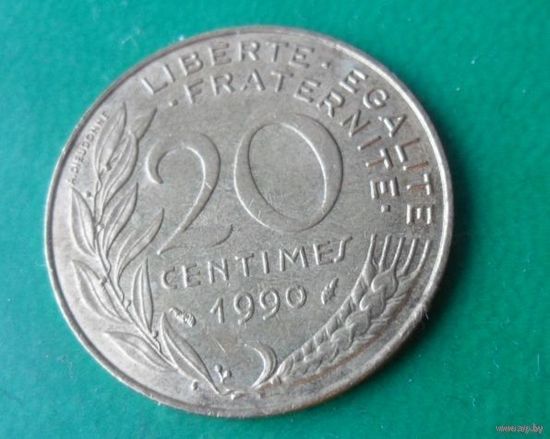 20 сантим Франция 1990 г.в.
