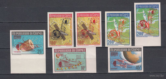 Космос. Гвинея. 1969. 7 марок с надпечатками б/з. Michel N 522-531 (- е)