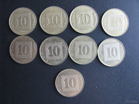 Израиль 10 агорот Цена за монету Список годов внизу