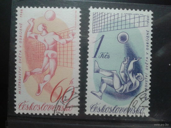 Чехословакия 1966 Волейбол Полная серия с клеем без наклейки