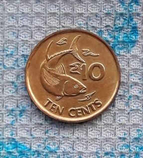Сейшелы 10 центов 2012 года, UNС. Рыба. Сейшельские острова.