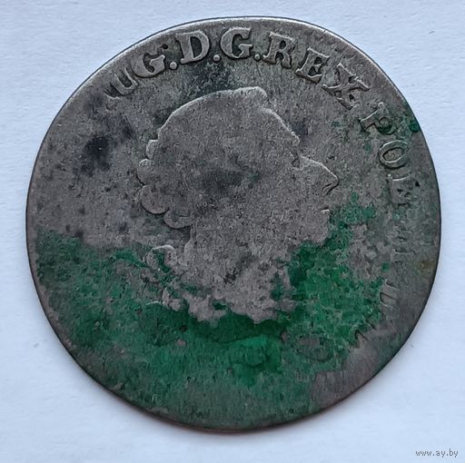 4 гроша ( злотувка ) 1766 года. Понятовский. В зеленке