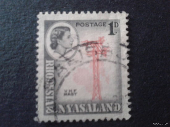 Родезия и Ньясаленд 1959 колония Англии стандарт, телеграф