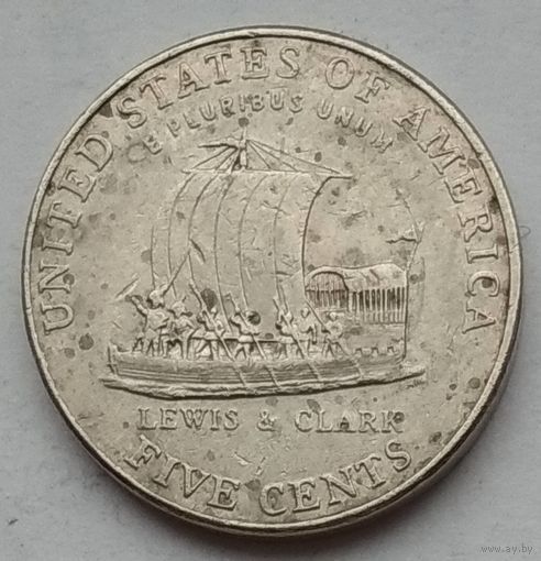 США 5 центов 2004 г. D. 200 лет экспедиции Льюиса и Кларка. Лодка