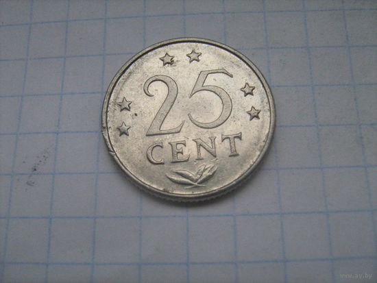 Нидерландские Антилы 25 центов 1980г.km11