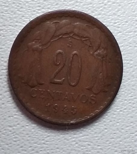 Чили 20 сентаво, 1945 6-3-19