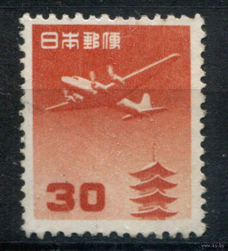 Япония - 1952/61г. - авиация, 30 Y - 1 марка - чистая, без клея, есть пятнышко на лицевой стороне. Без МЦ!