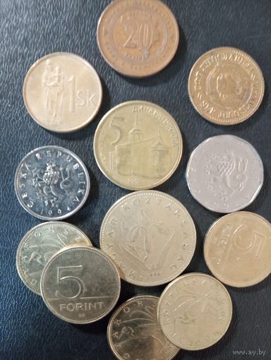 Монеты Босния и Герцеговина, Словакия, Югославия, Сербия, Чехия, Венгрия