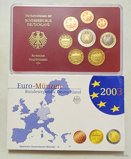 Германия 2003 D Официальный годовой набор Евро монет Пруф