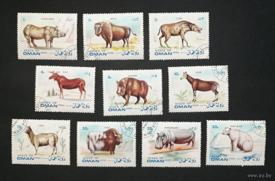 Оман 1972 г. Животные. Фауна, полная серия из 10 марок #0085-Ф2P15