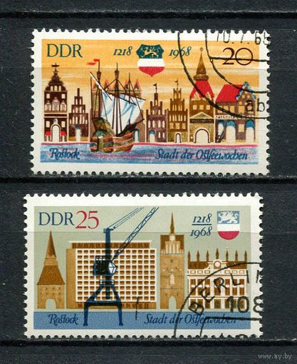 ГДР - 1968 - 750-летие г. Росток - [Mi. 1384-1385] - полная серия - 2 марки. Гашеные.  (LOT AD60)