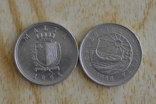 Мальта 10 центов 1986 и 1991