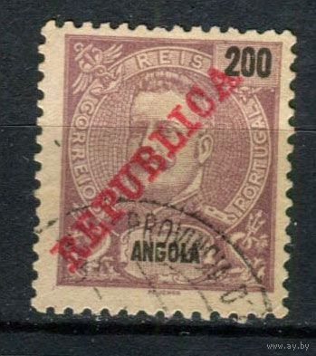 Португальские колонии - Ангола - 1911 - Надпечатка REPUBLICA на 200R - [Mi.99] - 1 марка. Гашеная.  (Лот 124AO)