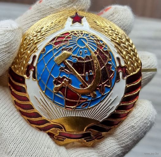 Кокарда на шлем мотоциклиста почетного эскорта СССР эмаль
