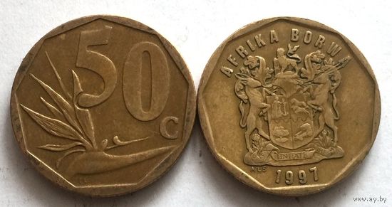ЮАР /Южная Африка/, 50 центов 1997. Надпись на языке сото: AFRIKA BORWA