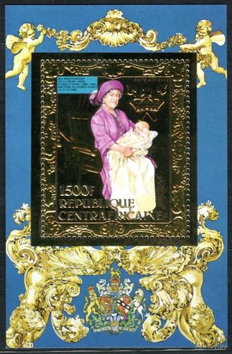 1985 Центральноафриканская Республика 1155/B342 золото 85-летие королевы Елизаветы II 12,00 евро