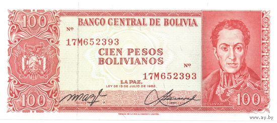 Боливия. 100 боливиано 1962 г.