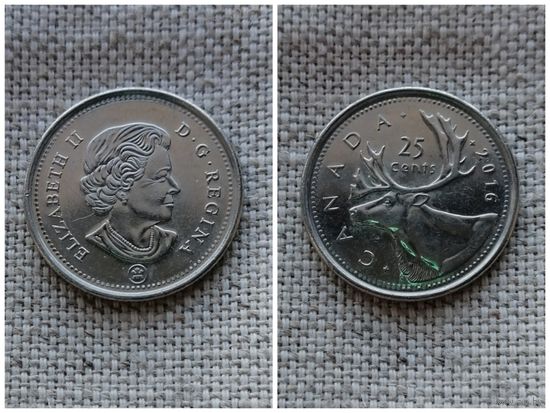 Канада 25 центов 2016