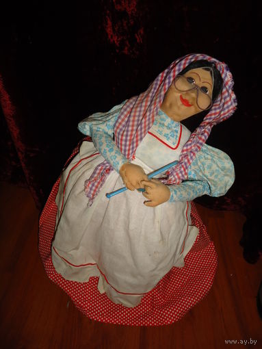 Кукла грелка на самовар . Бабушка в очках СССР